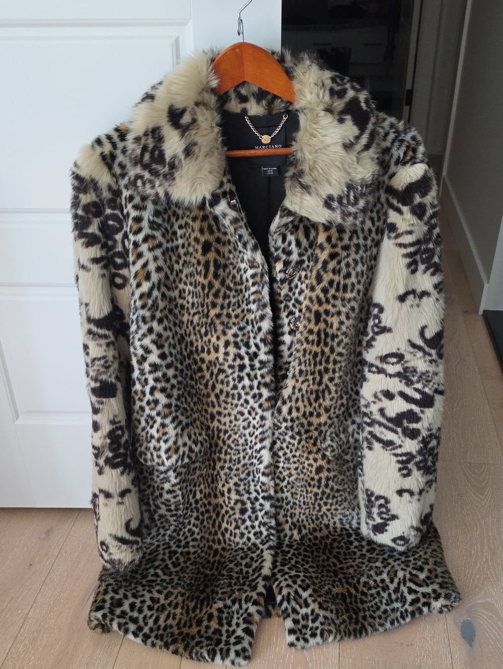 Leopard Print Faux Fur Coat MARCIANO